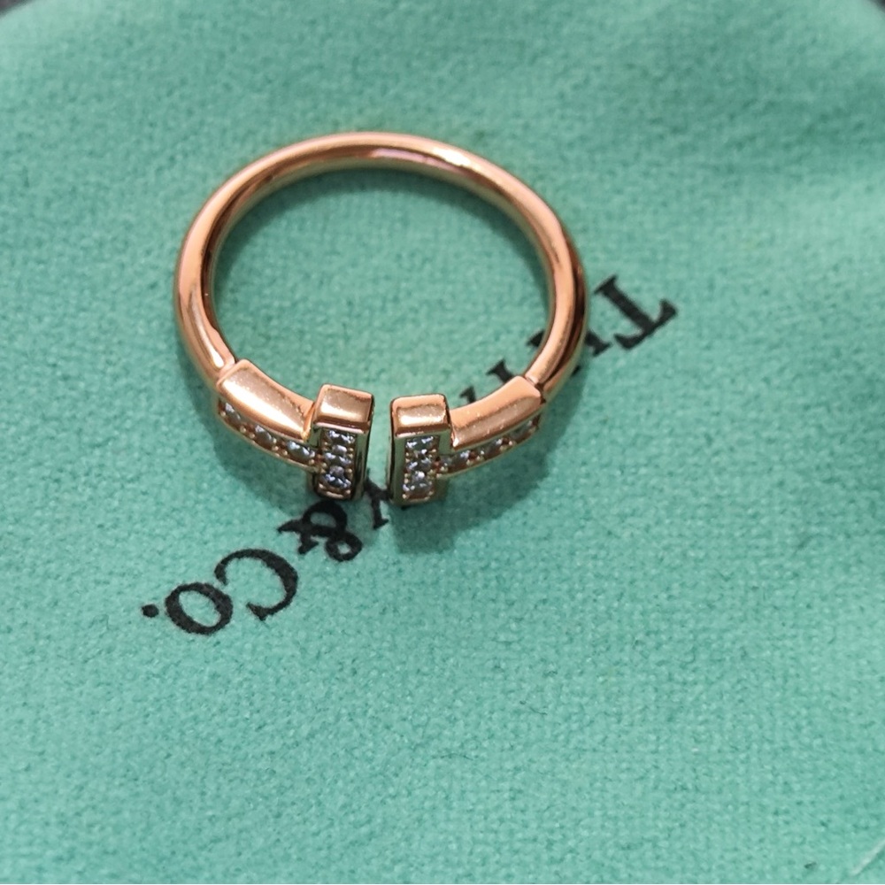 Tiffany Everyday Wear Polished Rose Gold Diamond Ring